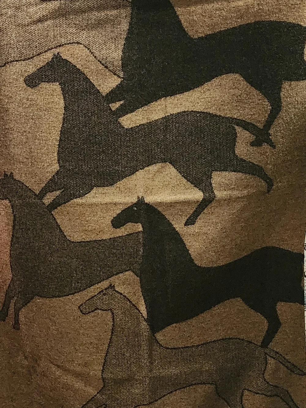 RARE! 1995 Wellspring Wool Mid Wieght Blanket - Horse Print